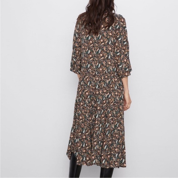 NWT. Zara Medium Paisley Print Maxi Dress Multicolor. - Picture 11 of 14